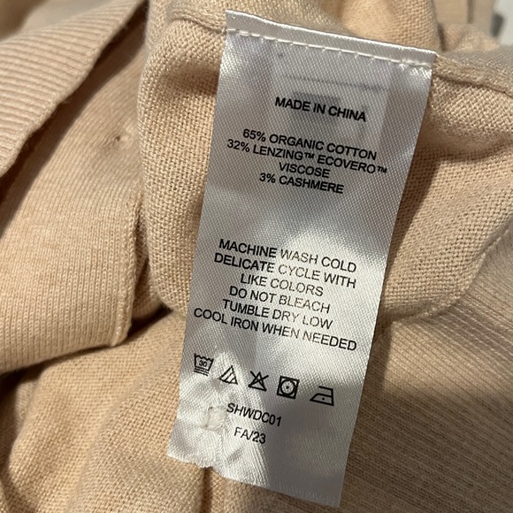 Quince NWT Lightweight Cotton Cashmere Blend Cream Button Cardigan, size M - Picture 11 of 12